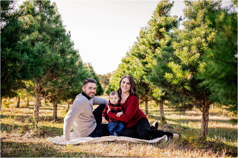 Family in Christmas Tree Park Elgin Texas Natural Light Photographer