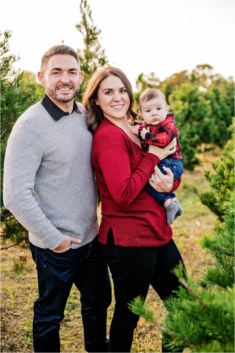 Family at Christmas Tree Farm in Elgin Texas