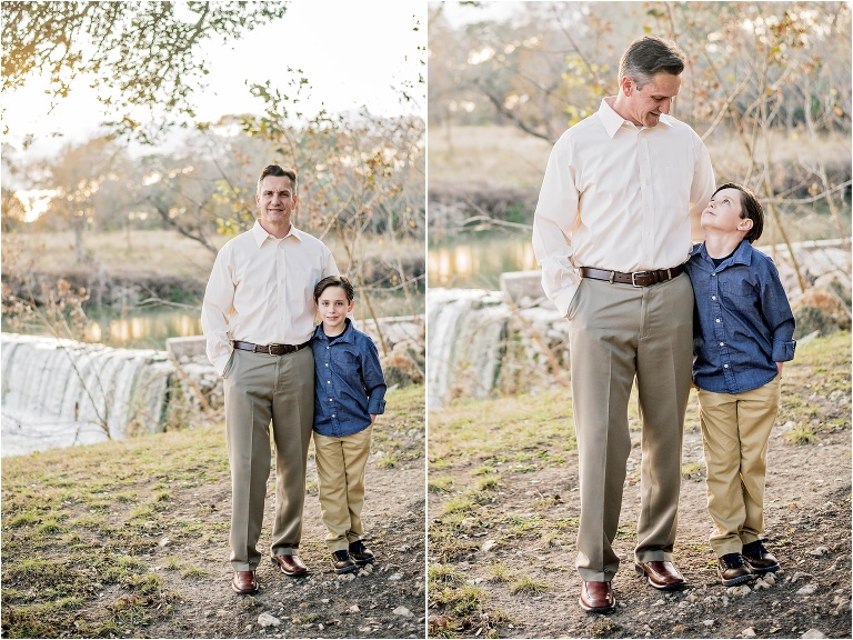 Father and Son in Liberty Hill Texas Natural Light Family Photographer