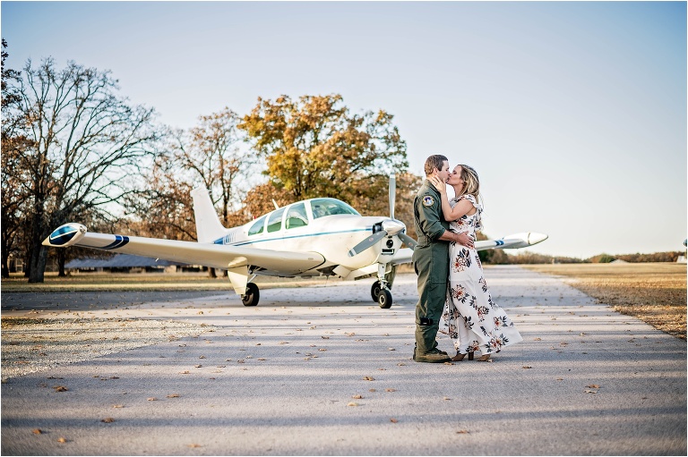 Air force Engagement Photoshoot at Private Airport in Cedar Park Texas