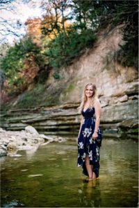 Woman in Austin Texas at Creek Sitting on Rock Austin Texas Photographer