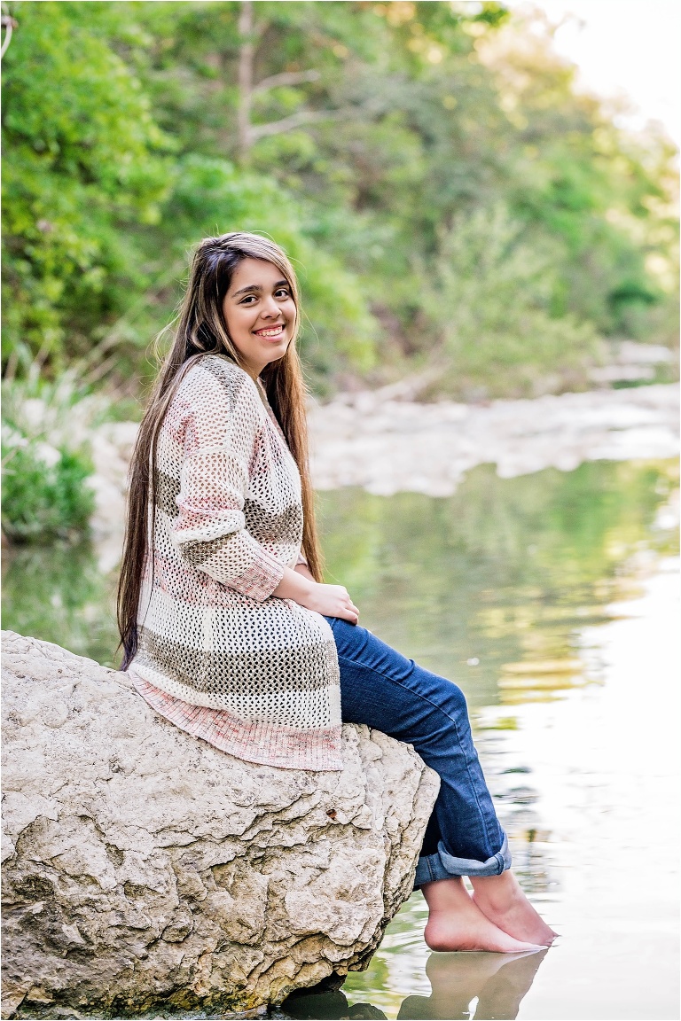 North Austin Senior Portrait Session at Creek by Natural Light North Austin Photographer