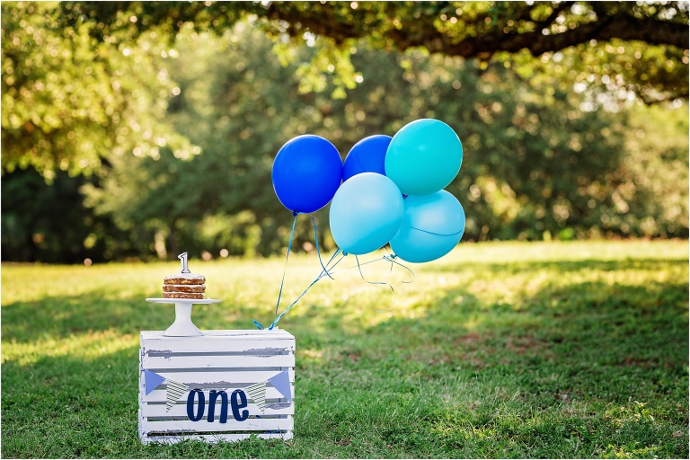 Balloons and Smash Cake Session First Birthday Little Boy Toddler Photographer Natural Light Photography Round Rock Texas