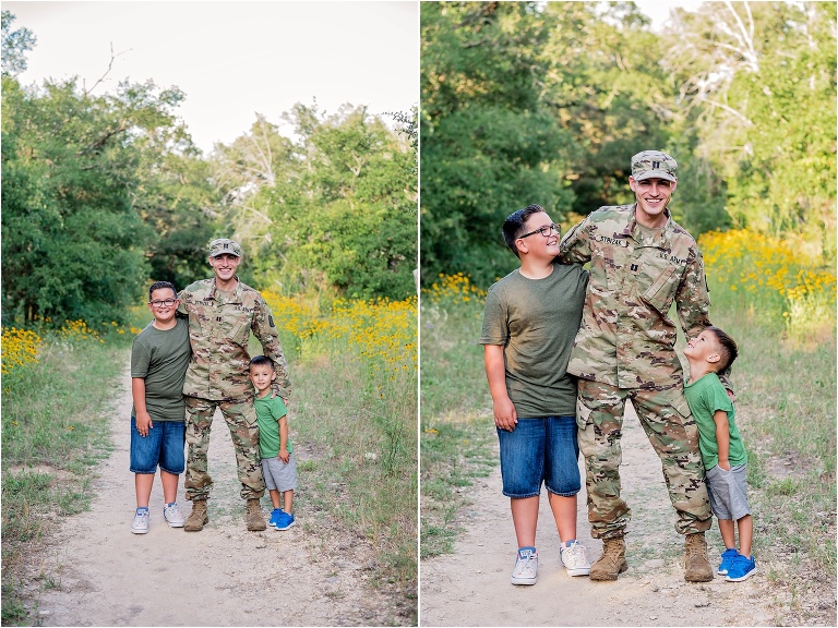 Father of boys in Army by Natural Light Family Photographer located in Georgetown Texas