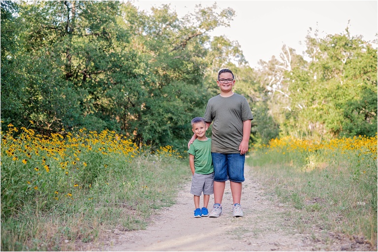 Brothers at Family Photoshoot by Natural Light Photographer in Georgetown Texas