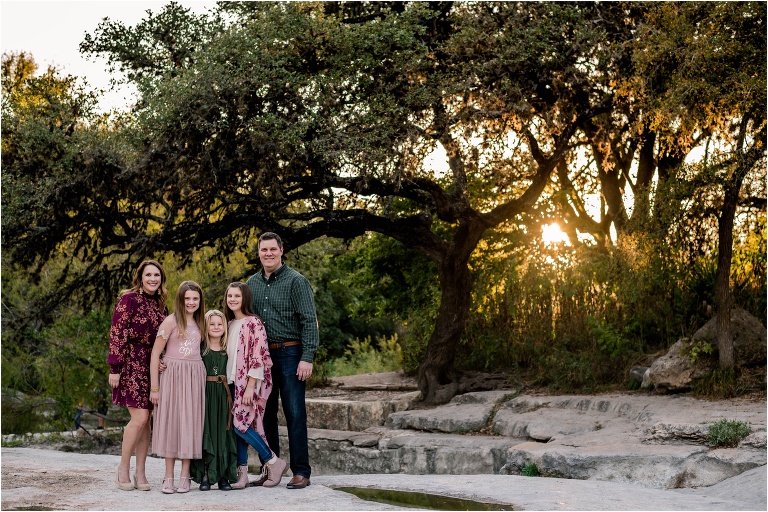 Family photoshoot in Austin Texas at Bull Creek Park by natural light portrait photographer