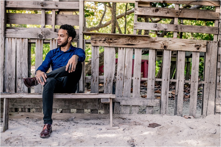 Male model in Grand Cayman West Bay Natural Light Portrait Photographer based in Austin Texas