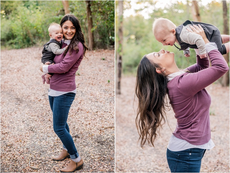 Mother and son during family photoshoot in Round Rock Texas by natural light Austin TX photographer