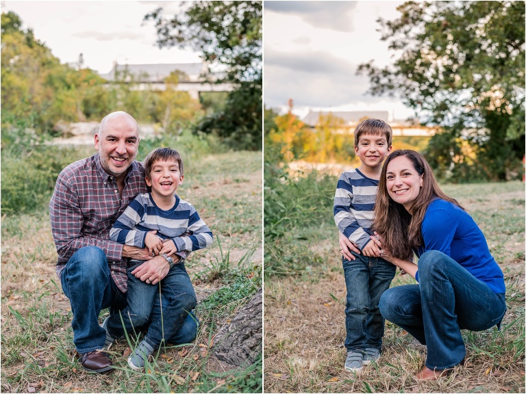 Mother and father with toddler son in round rock texas by family photographer