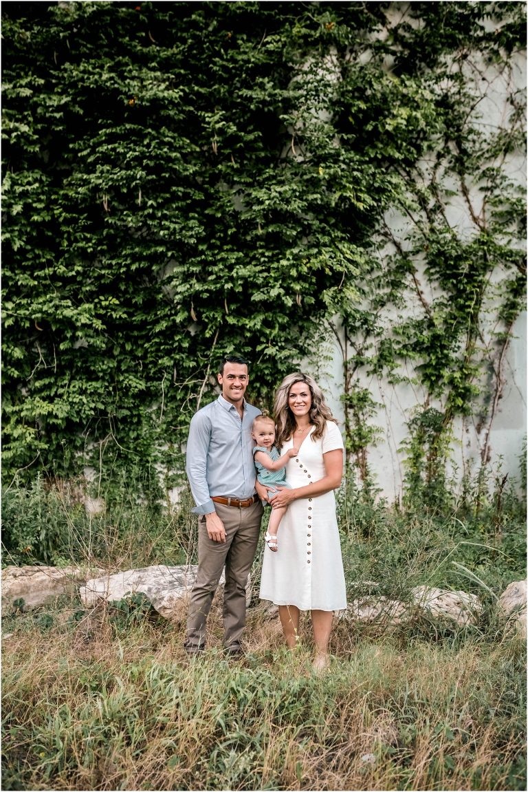 family photoshoot in Georgetown Texas by natural light portrait photographer during first birthday photo session