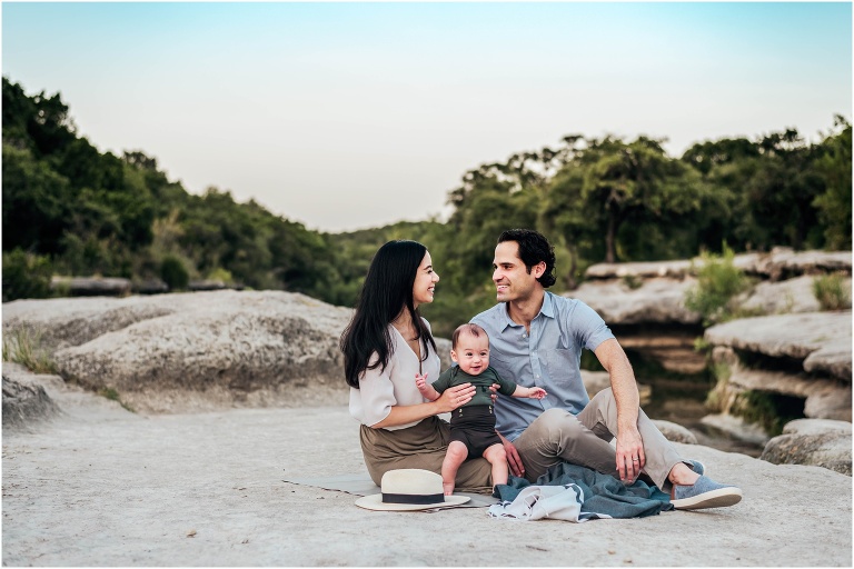 Beautiful family in Austin Texas during natural light portrait photoshoot