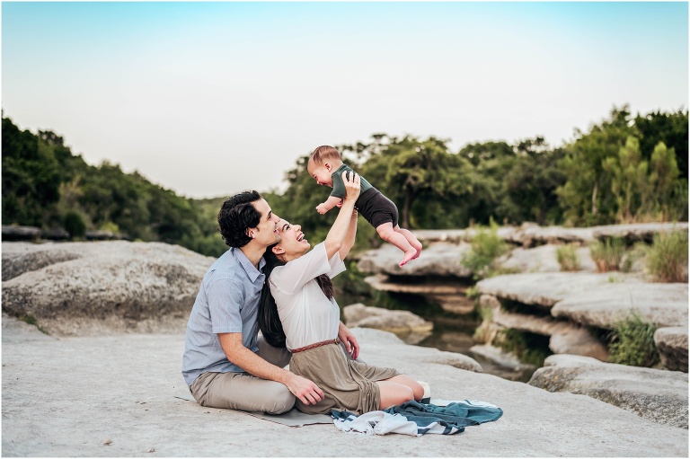 Beautiful family in Austin Texas during natural light portrait photoshoot