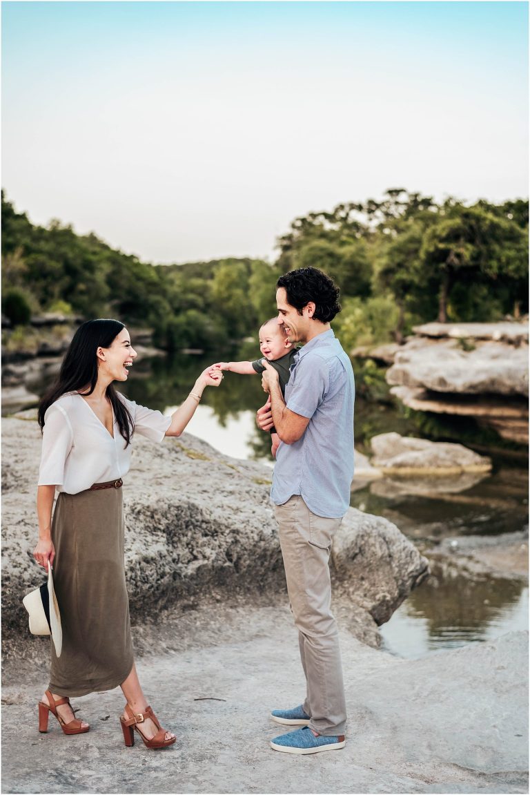 Beautiful family in Austin Texas during natural light portrait photoshoot