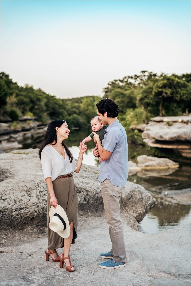 Beautiful family in Austin Texas during natural light portrait photoshoot